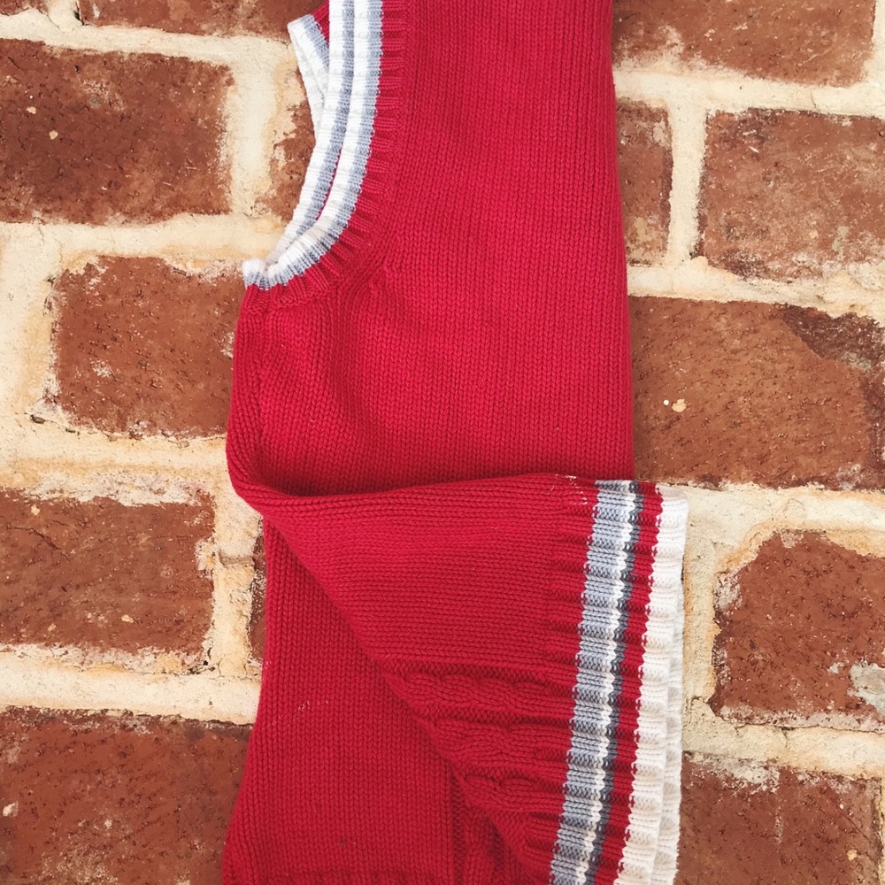 Trendy Red Cable Knit Sweater Vest Top